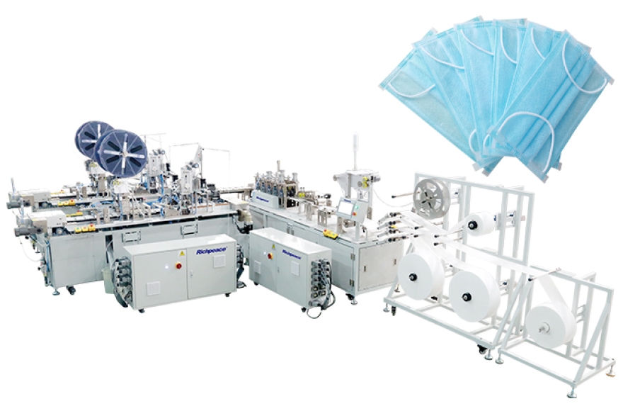 富怡平面口罩一拖二(內(nèi)耳側(cè)面包覆) 全自動化生產(chǎn)線